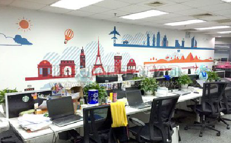 雅安教你设计办公室墙绘的方法。